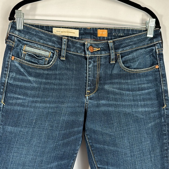 Pilcro and the Letterpress Blue Stet Cropped Jeans Size 27 - Picture 2 of 10